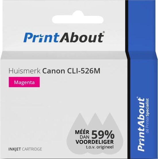 PrintAbout Huismerk Canon CLI-526M Inktcartridge - Magenta