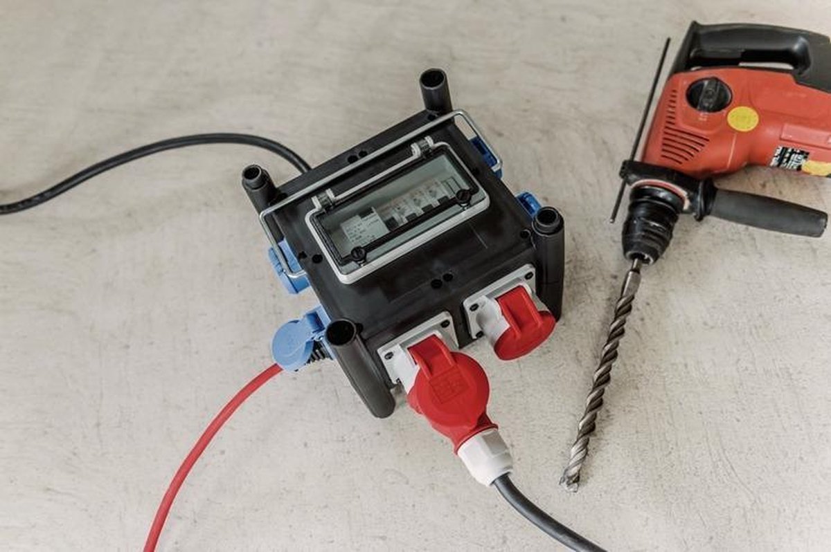 Brennenstuhl Compacte rubberen stroomverdeler BSV 3 FI/16 2 IP44 2m H07RN-F 5G2,5 - 2xCEE16A, 5x230V