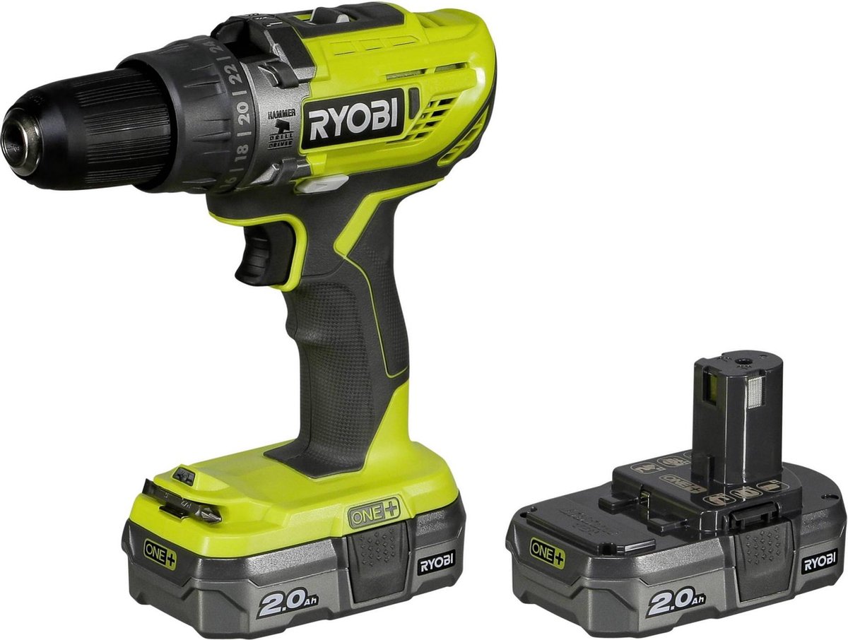 Ryobi R18PD3-220S 18V Li-Ion Percussie Boormachine 2-snelheden 2x Accu 2.0A