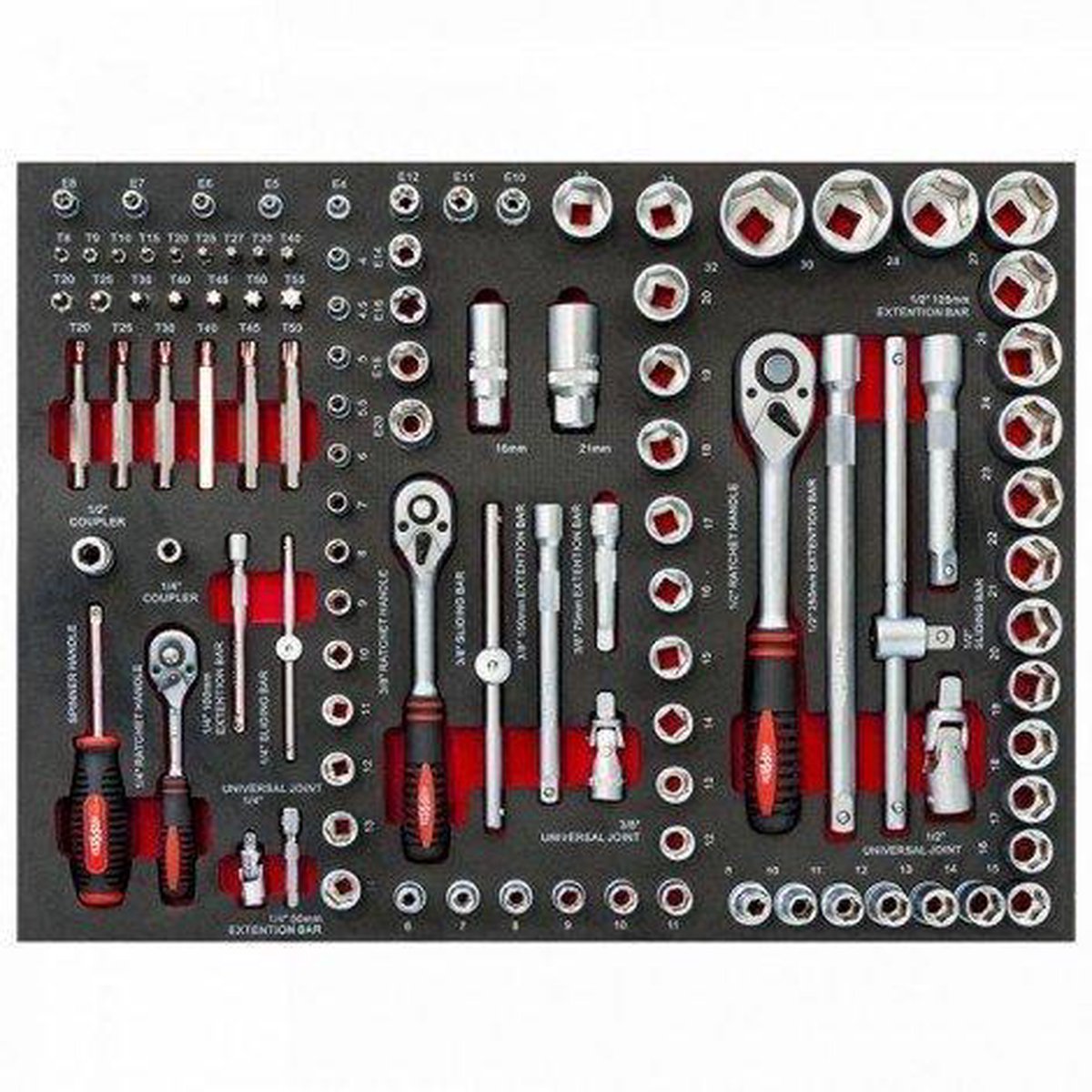 Airpress 7 laden gereedschapwagen 217-delig