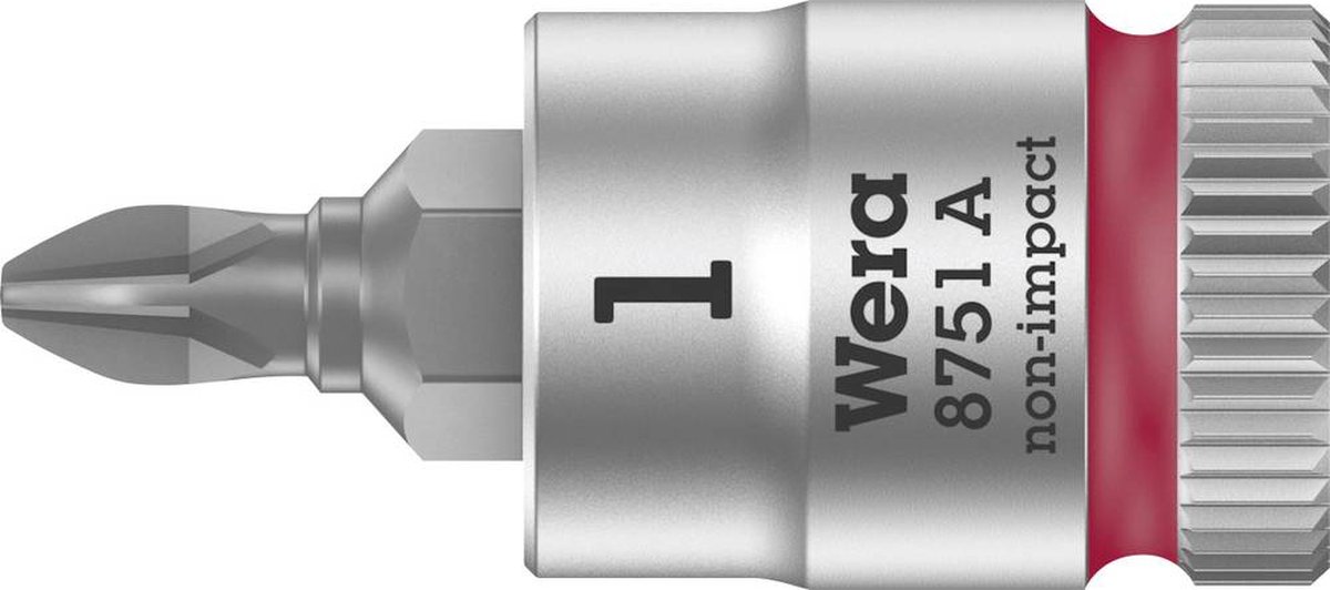 Wera 8751 A Zyklop Bit/dop-combinatie met 1/4" Aandrijving , PH 1 x 28 mm - 1 stuk(s)