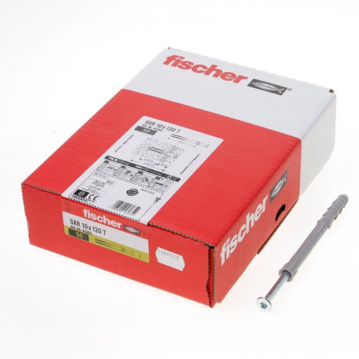 Fischer SXR 10 X 120 T KOZIJNPLUG 50 St - Grijs