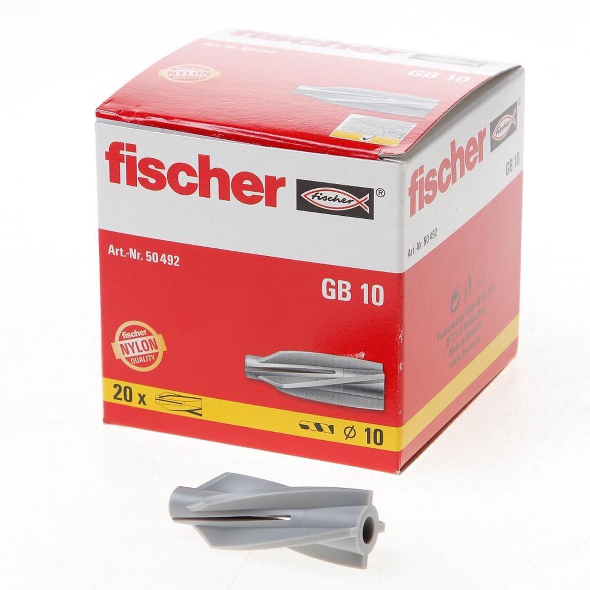 Fischer GASBETONPLUG GB 10 20 St - Grijs