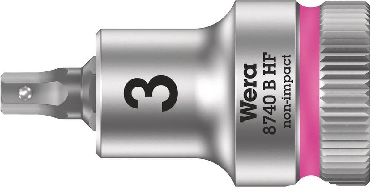 Wera 8740 B HF Binnenzeskant Zyklop Bitdop met 3/8"-aandrijving met vasthoudfunctie, 3,0 x 35 mm - 1 stuk(s)