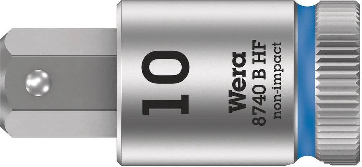 Wera 8740 B HF Binnenzeskant Zyklop Bitdop met 3/8"-aandrijving met vasthoudfunctie, 10,0 x 38,5 mm - 1 stuk(s)