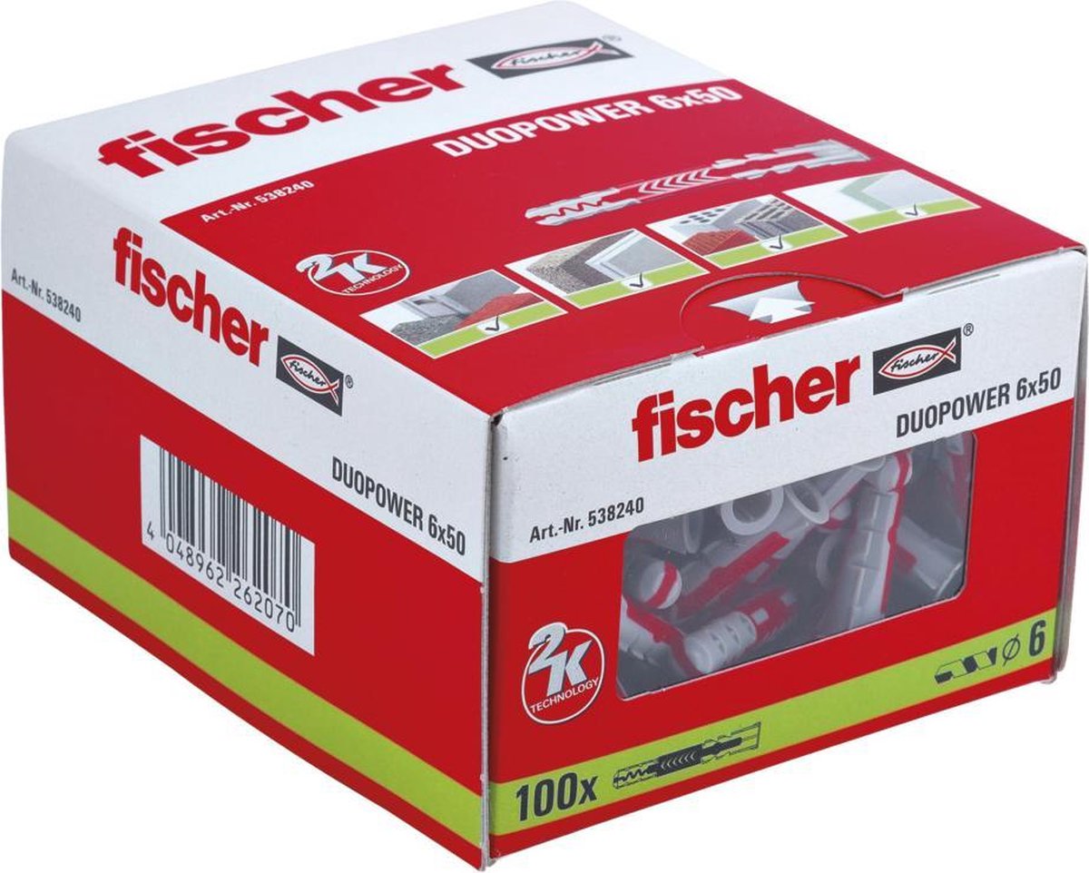 Fischer DUOPOWER 6X50 100 St - Grijs