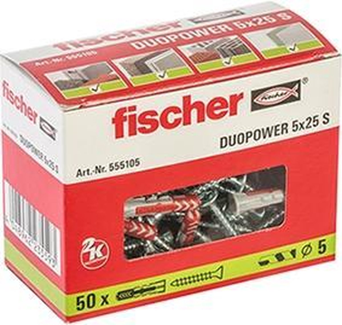 Fischer DUOPOWER 6X30 S 50 St - Grijs