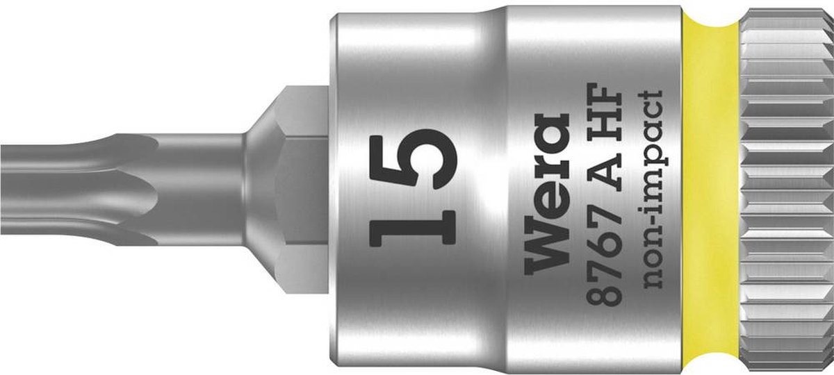Wera 8767 A HF TORX® Zyklop Bit/dop-combinatie met 1/4" Aandrijving met Vasthoudfunctie, TX 15 x 28 mm - 1 stuk(s)