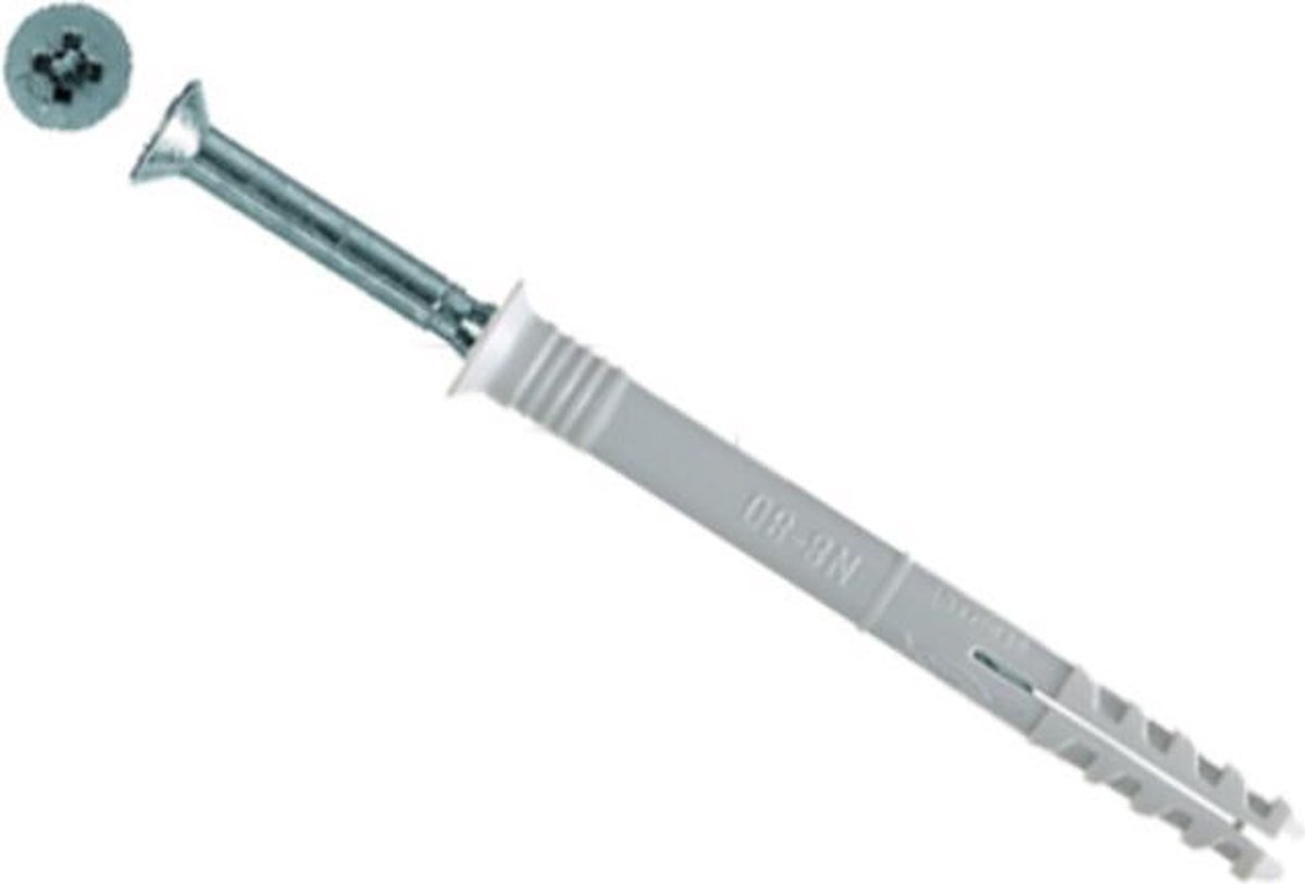 Fischer N 8X100/60 S NAGELPLUG (50) 50 St - Grijs