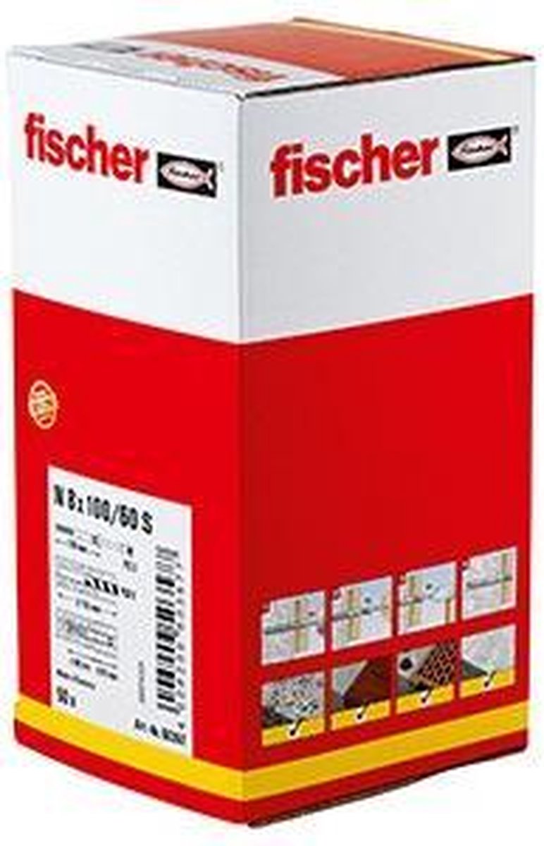 Fischer N 8X100/60 S NAGELPLUG (50) 50 St - Grijs