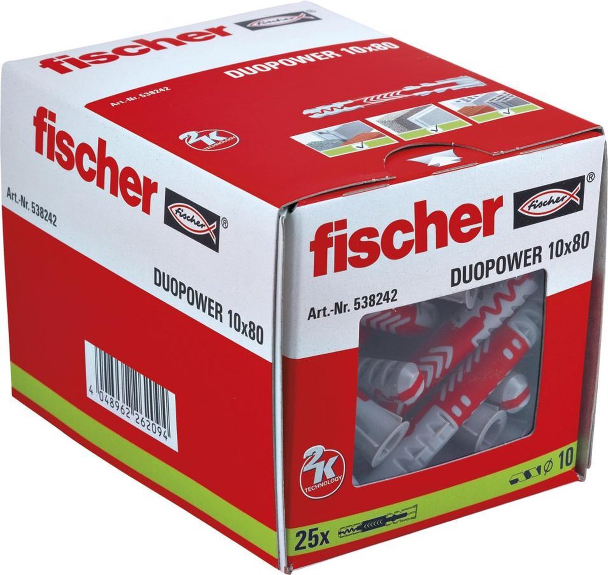 Fischer DUOPOWER 10x80 25 St - Grijs