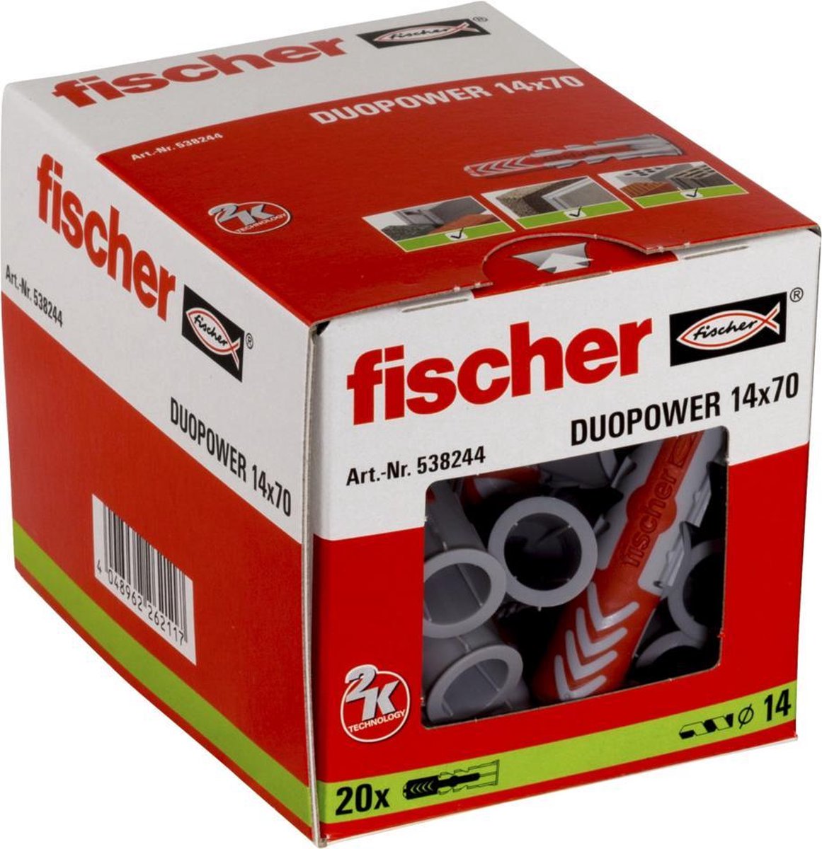 Fischer DUOPOWER 14x70 20 St - Grijs
