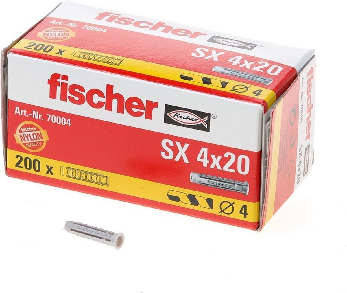 Fischer PLUG SX 4X20 200 St - Grijs