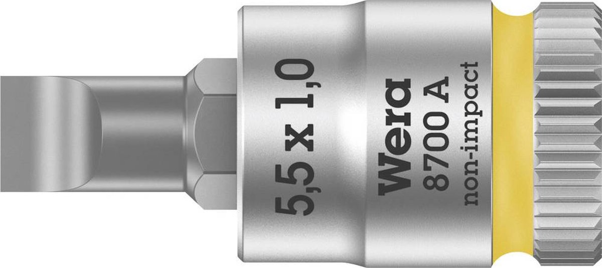 Wera 8700 A FL Zyklop Bit/dop-combinatie met 1/4" Aandrijving , FL 1,0 x 5,5 x 28 mm - 1 stuk(s)