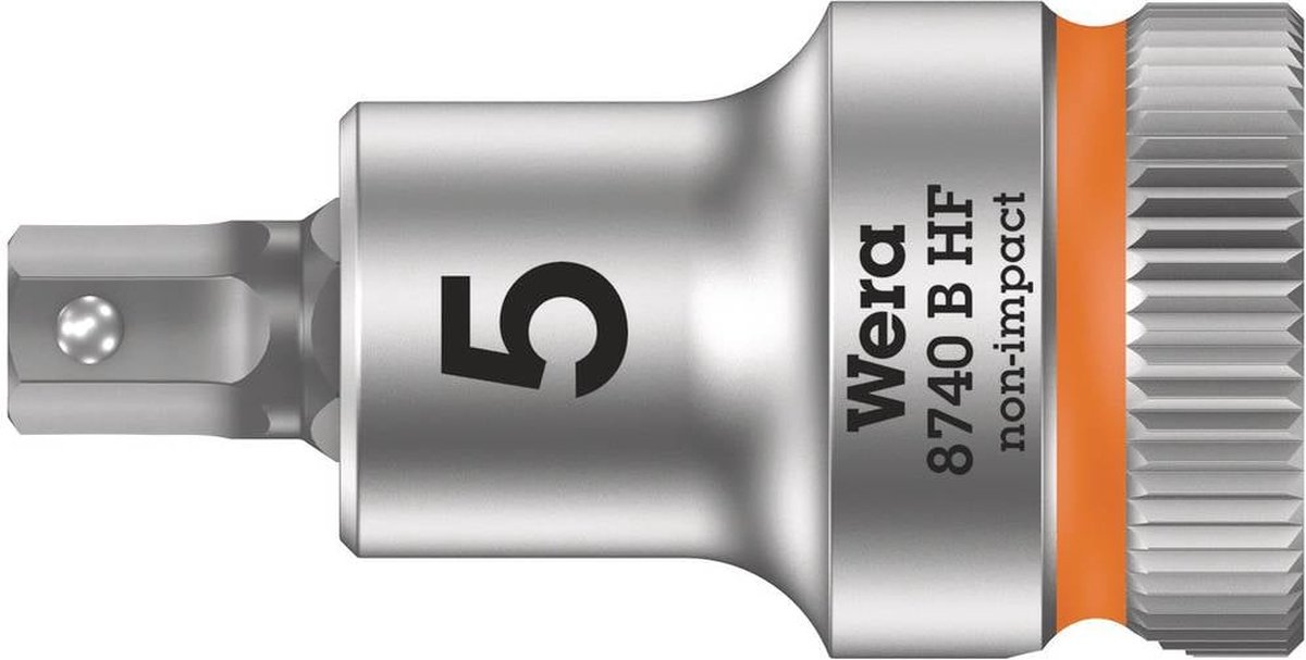 Wera 8740 B HF Binnenzeskant Zyklop Bitdop met 3/8"-aandrijving met vasthoudfunctie, 5,0 x 35 mm - 1 stuk(s)