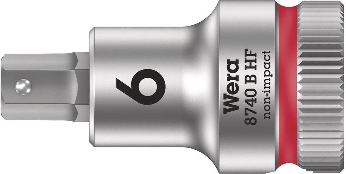 Wera 8740 B HF Binnenzeskant Zyklop Bitdop met 3/8"-aandrijving met vasthoudfunctie, 6,0 x 35 mm - 1 stuk(s)