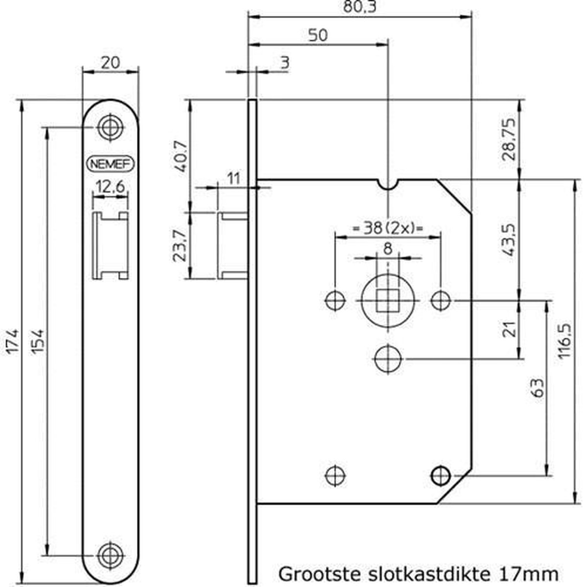 Nemef Loopslot 1255/17-50Mm Rs Loopslot 1255/17-50Mm Rs - 9125517501