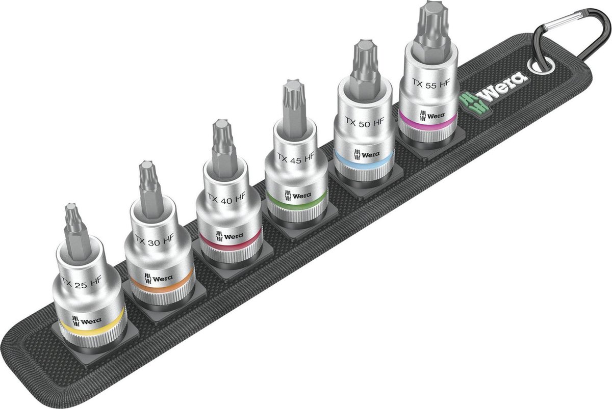 Wera Belt C 3 TORX® HF Zyklop Bitdoppen set TORX®, met vasthoudfunctie, 1/2" -aandrijving, 6-delig