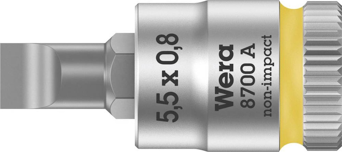 Wera 8700 A FL Zyklop Bit/dop-combinatie met 1/4" Aandrijving , FL 0,8 x 5,5 x 28 mm - 1 stuk(s)