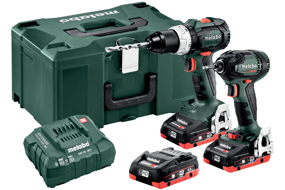 Metabo 18V COMBO SET 2.1.11 - BS 18 LT BL + SSD 18 LTX 200 BL + 3x LiHD 4.0Ah accu&apos;s