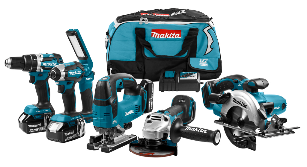 Makita DLX6082T Comboset 18v Li-ion met 3x 5.0Ah accu&apos;s - voor (klop)boren, (slag)schroeven, zagen en slijpen