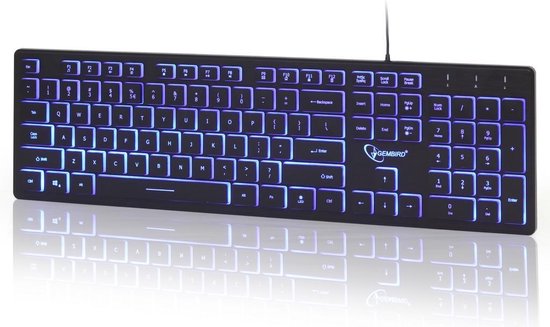 Gembird Multimedia toetsenbord (zwart) met BackLight