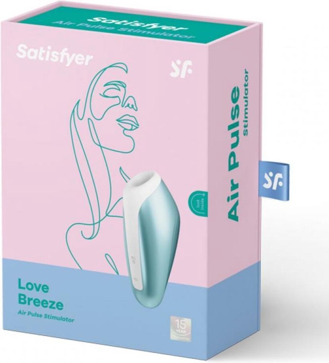 SATISFYER Love Breeze Luchtdrukvibrator - Ice Blue - Blauw