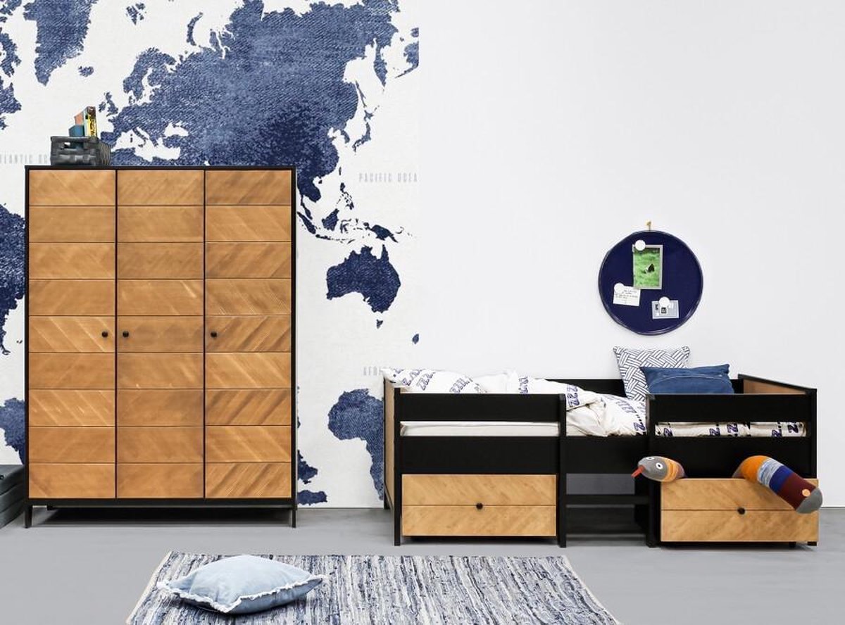 Bopita Job 3-Deurskast - Vintage Honey