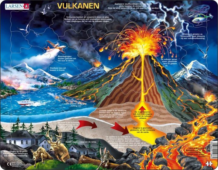 Larsen legpuzzel Maxi Vulkanen 70 stukjes