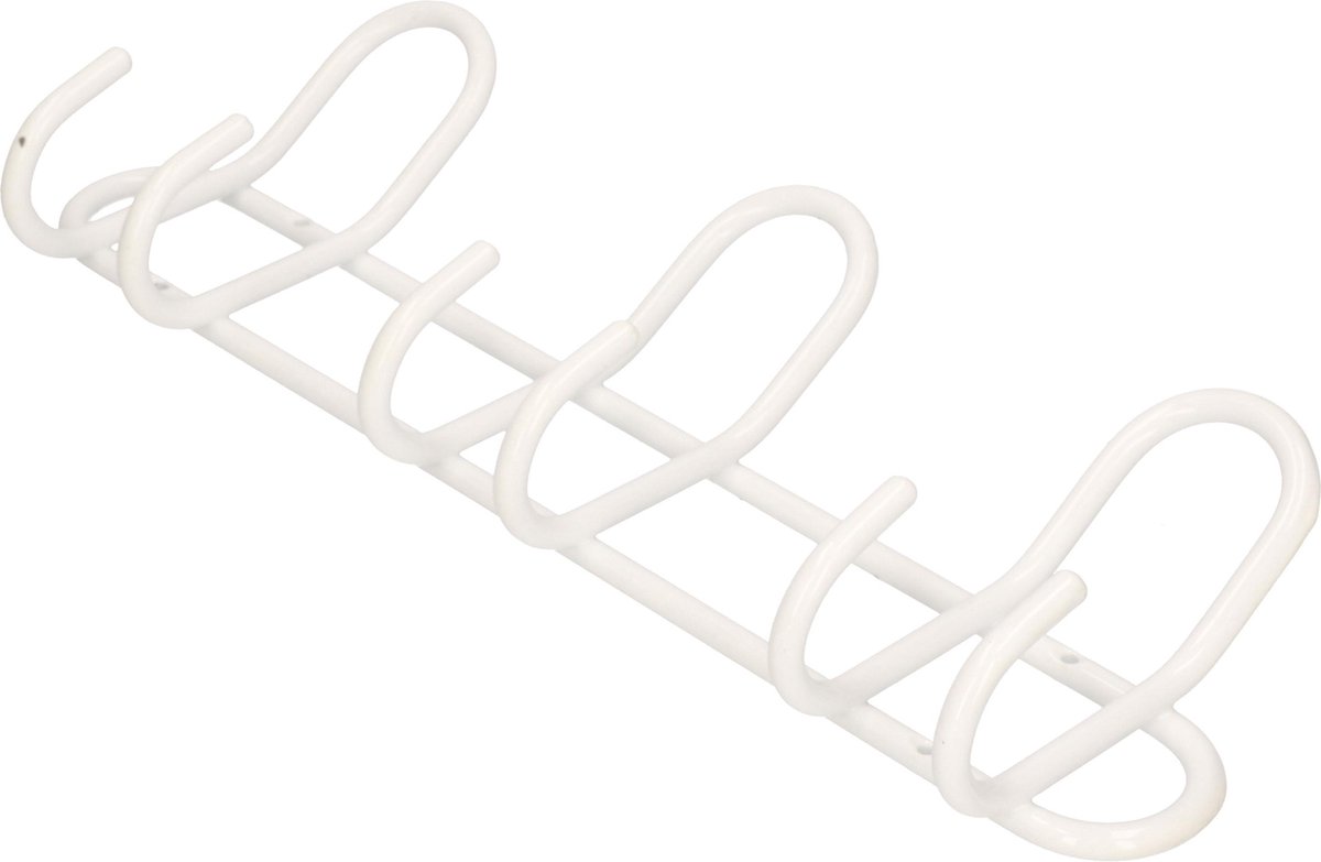 1x Luxe kapstokken / jashaken met 3x dubbele haak - hoogwaardig aluminium - 14,5 x 40 cm -te wandkapstokken / garderobe haakjes / deurkapstokken - Wit