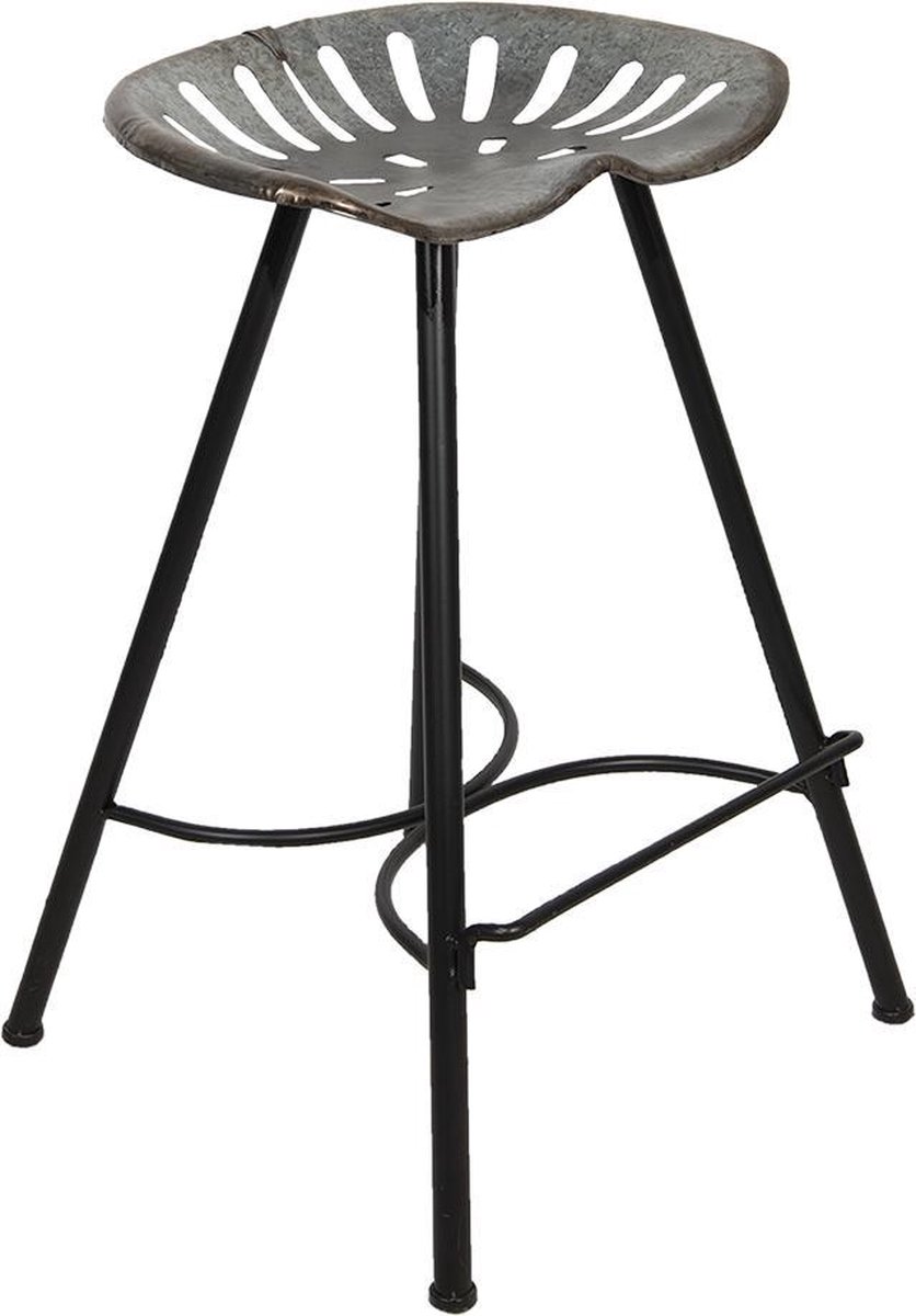 Clayre & Eef Kruk - 50*50*75 cm ijzer - rond - - 5Y0762 - Grijs
