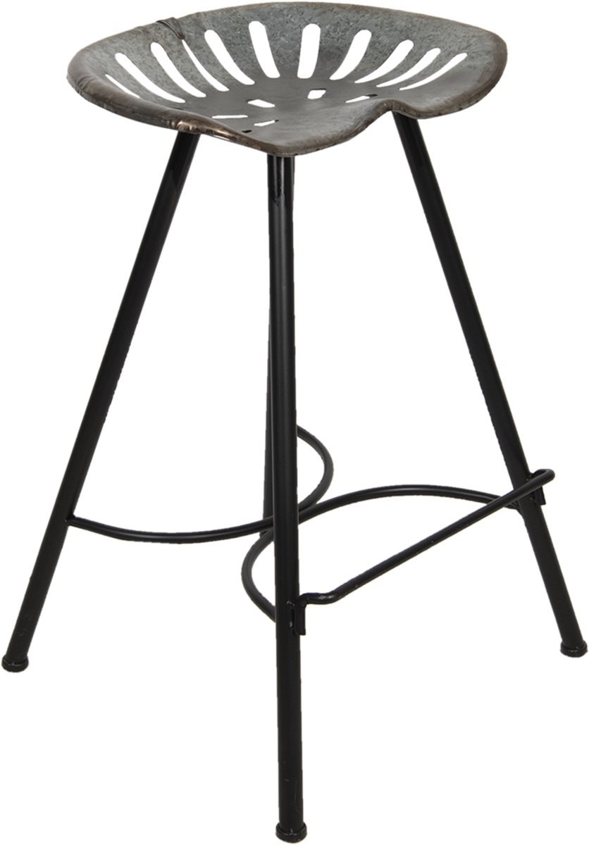 Clayre & Eef Kruk - 50*50*75 cm ijzer - rond - - 5Y0762 - Grijs