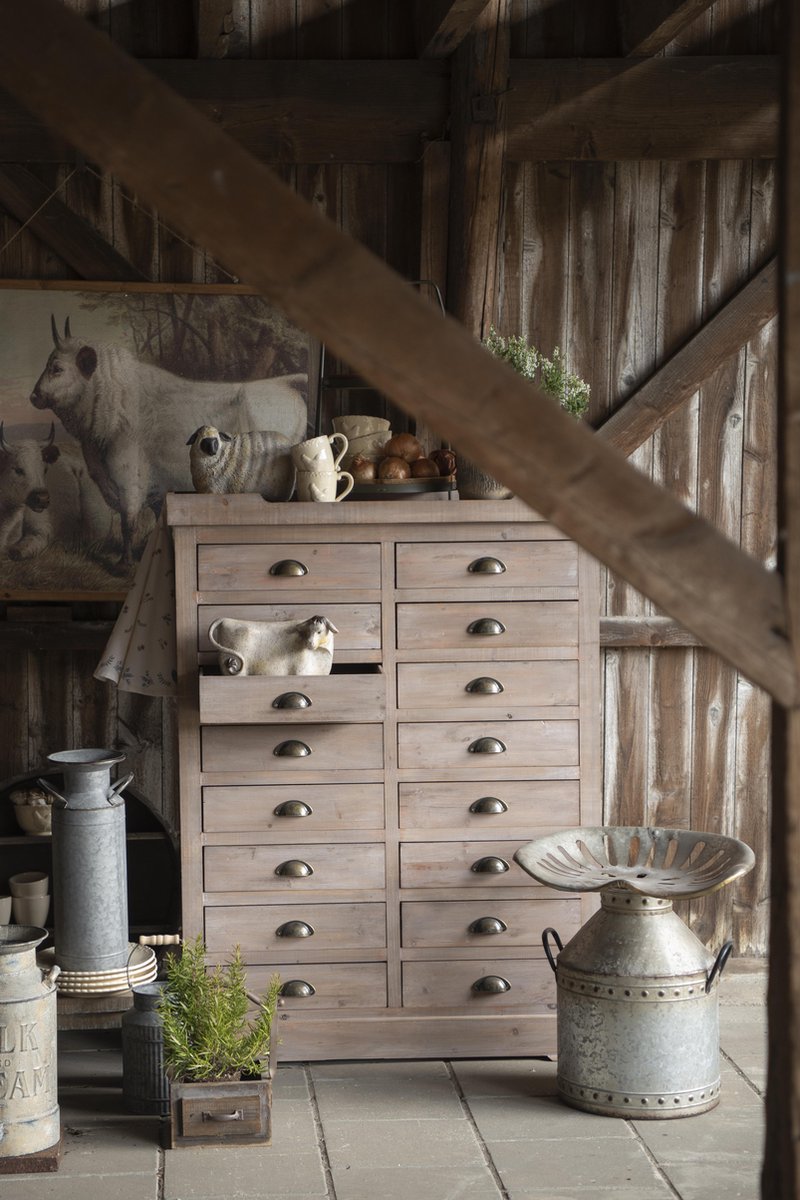 Clayre & Eef Decoratie kruk - 48*37*53 cm ijzer - rond - - 6Y4143 - Grijs
