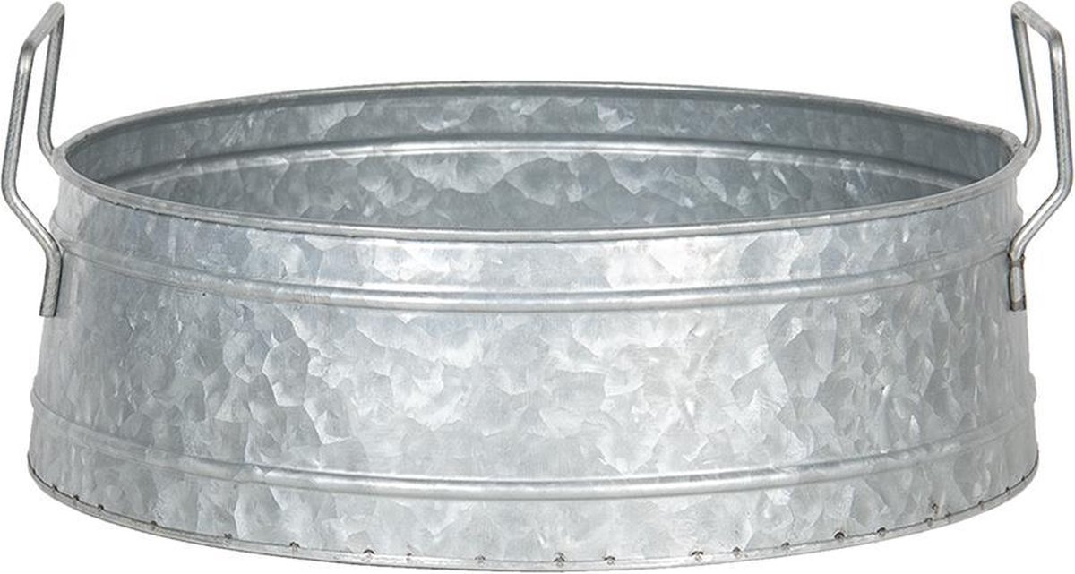 Clayre & Eef Planthouder (set van 3) - Ø 39*15 / Ø 35*14 / Ø 31*13 cm ijzer - rond - - 6Y4187 - Grijs