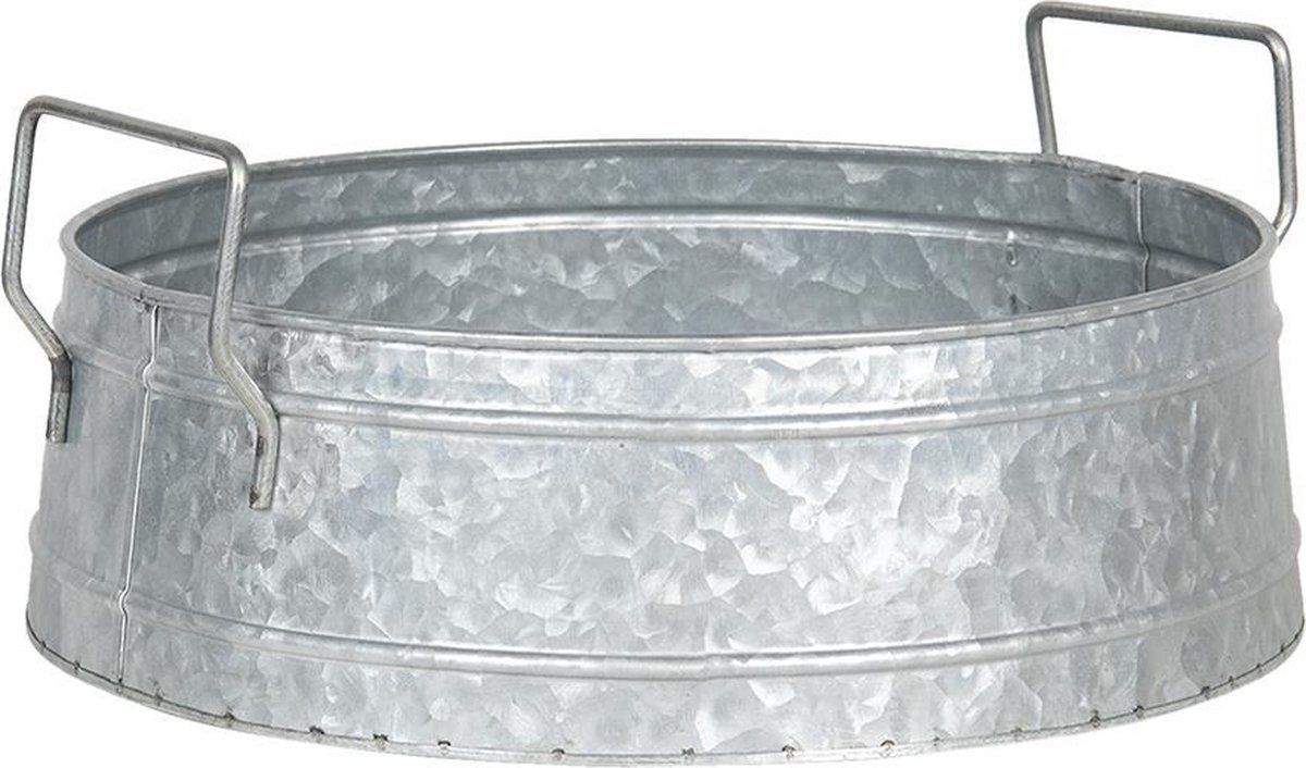 Clayre & Eef Planthouder (set van 3) - Ø 39*15 / Ø 35*14 / Ø 31*13 cm ijzer - rond - - 6Y4187 - Grijs