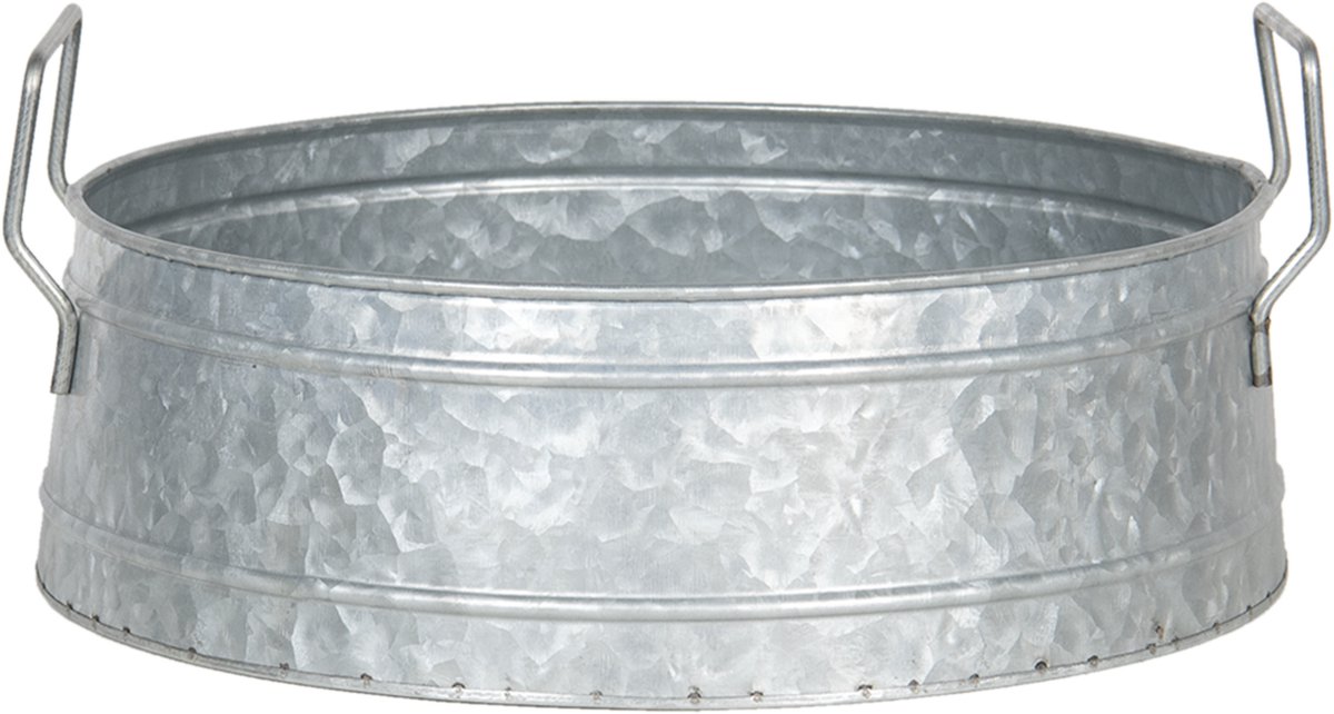 Clayre & Eef Planthouder (set van 3) - Ø 39*15 / Ø 35*14 / Ø 31*13 cm ijzer - rond - - 6Y4187 - Grijs