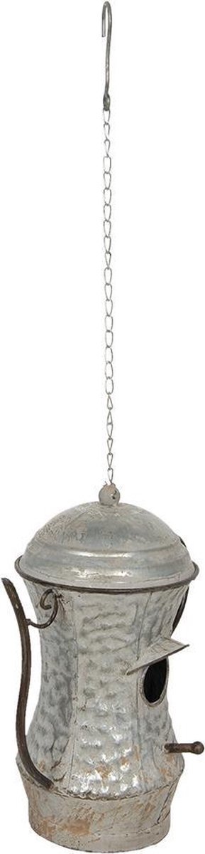 Clayre & Eef Decoratie vogelhuis - 32*19*35 cm metaal - - 6Y4140 - Grijs