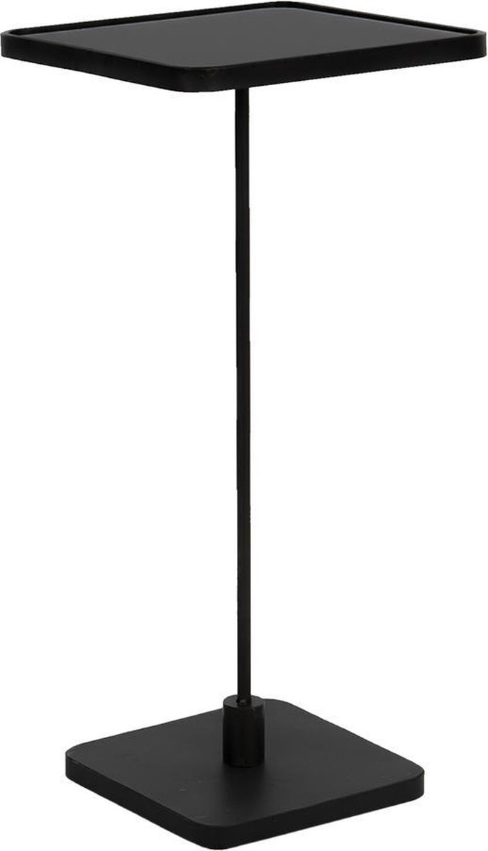 Clayre & Eef Bijzettafel - 32*32*69 cm ijzer - vierkant - - 5Y0830 - Zwart