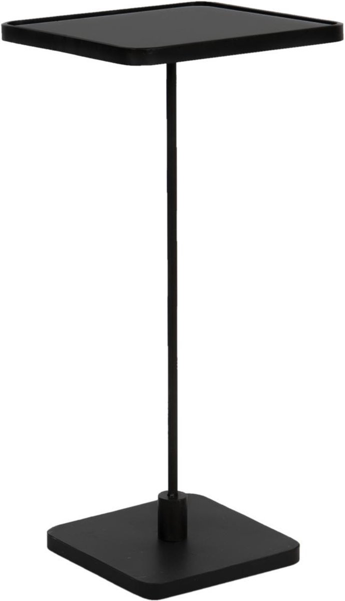 Clayre & Eef Bijzettafel - 32*32*69 cm ijzer - vierkant - - 5Y0830 - Zwart