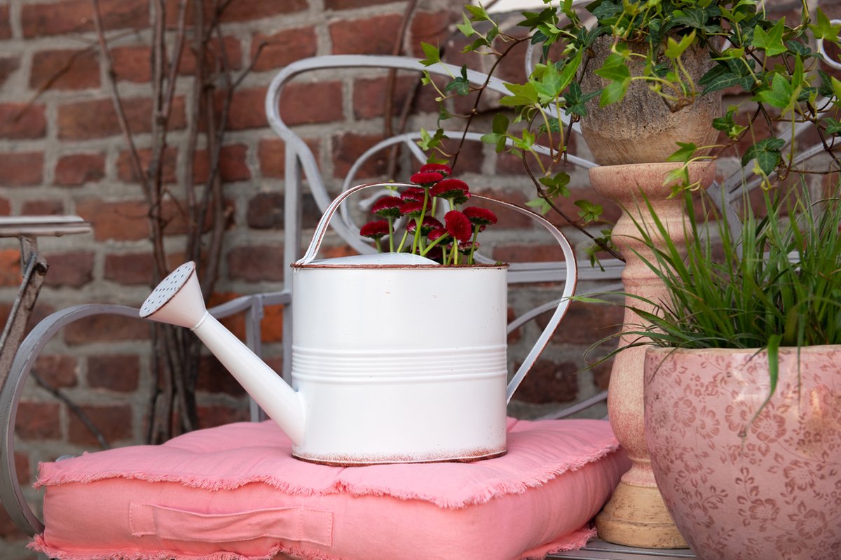 Clayre & Eef Decoratie gieter - 40*14*25 cm - wit - ijzer - - 6Y3729W