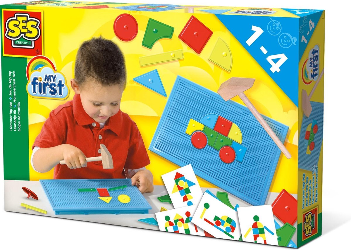 Ses hamertje tik 30 x 20 x 4 cm multicolor