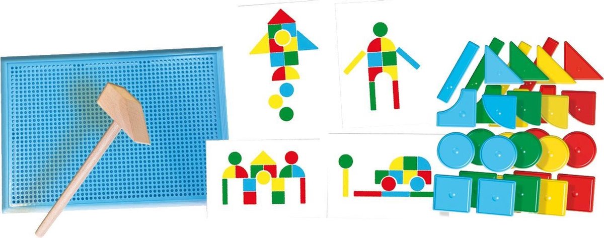 Ses hamertje tik 30 x 20 x 4 cm multicolor