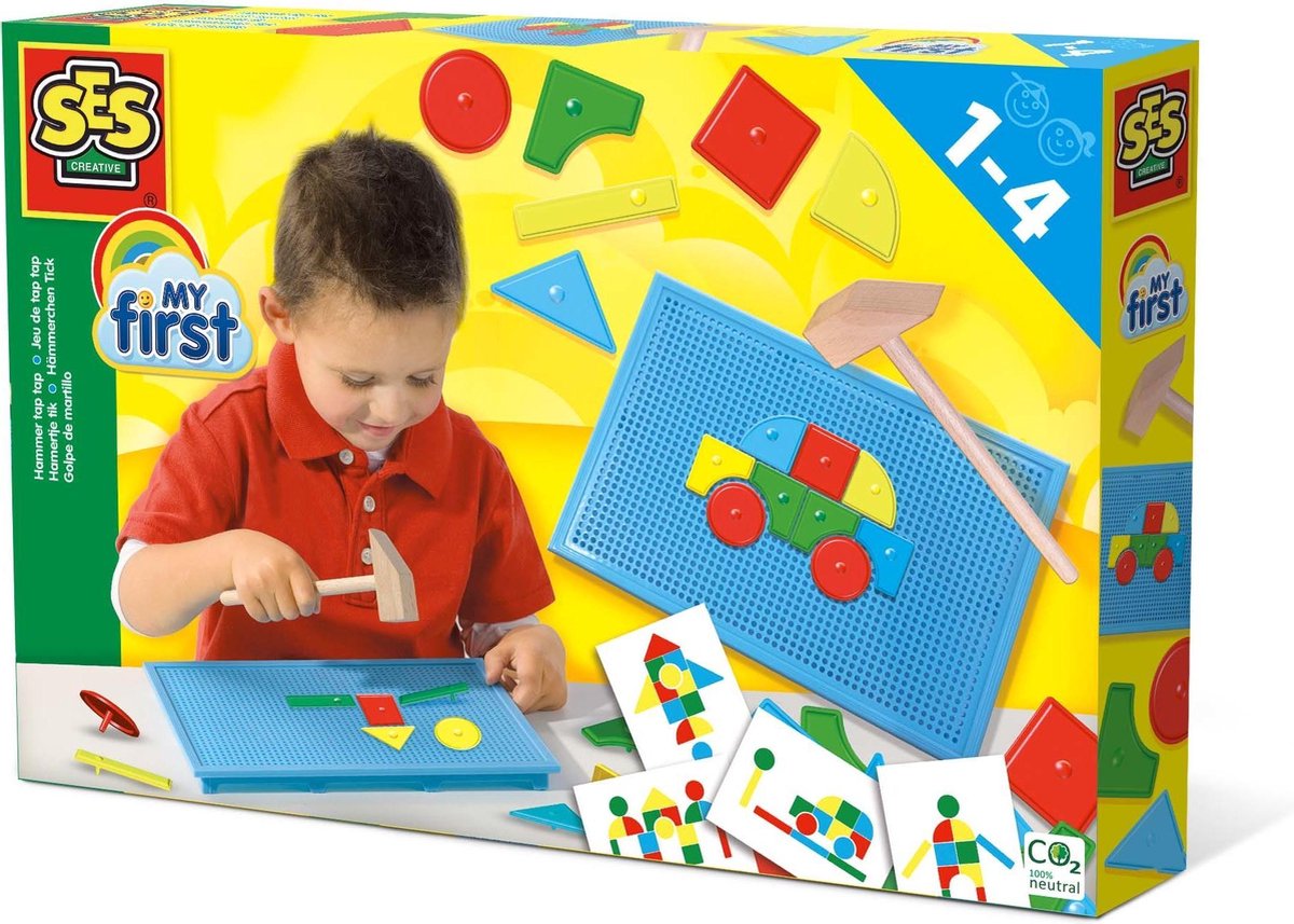 Ses hamertje tik 30 x 20 x 4 cm multicolor