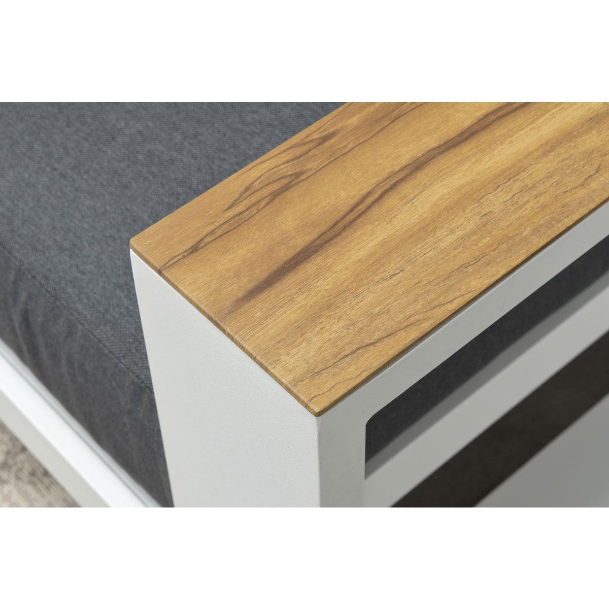 Garden Impressions Plaza lounge tuinstoel wit - teak look