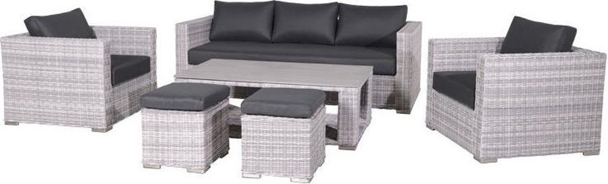 Garden Impressions Tennessee kruk 45x45 cm - licht - Grijs