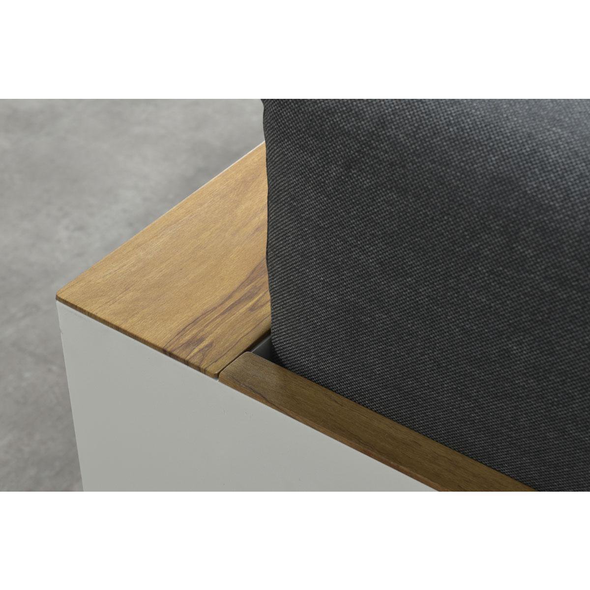 Garden Impressions Plaza 3-zits lounge tuinbank wit - teak look