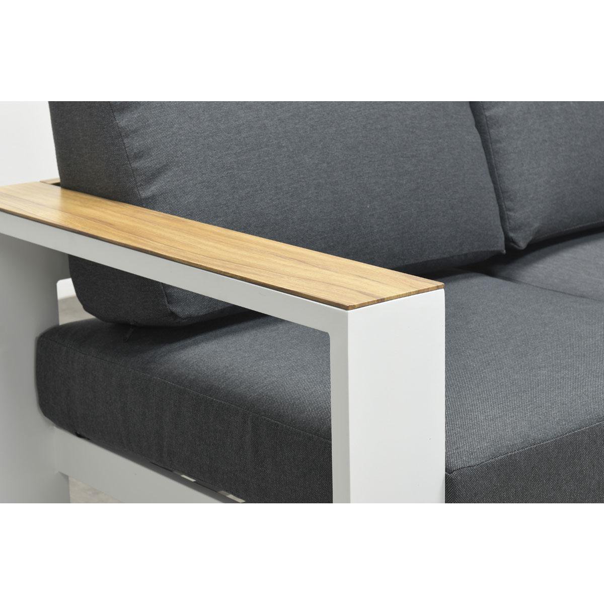 Garden Impressions Plaza 3-zits lounge tuinbank wit - teak look