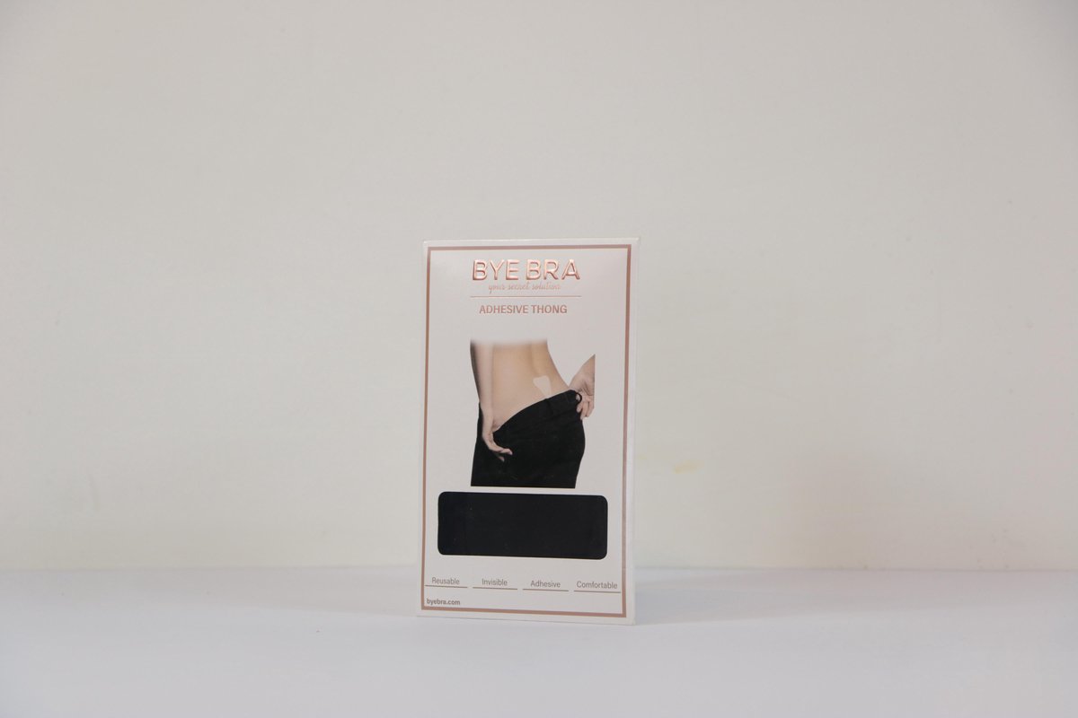 Bye Bra Zelfklevende plak String, ondergoed dames - Zwart