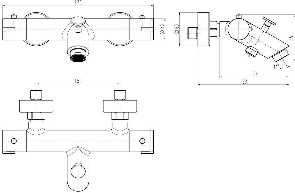 Schütte Sanifun bad thermostaatkraan London Chroom 15. - Silver