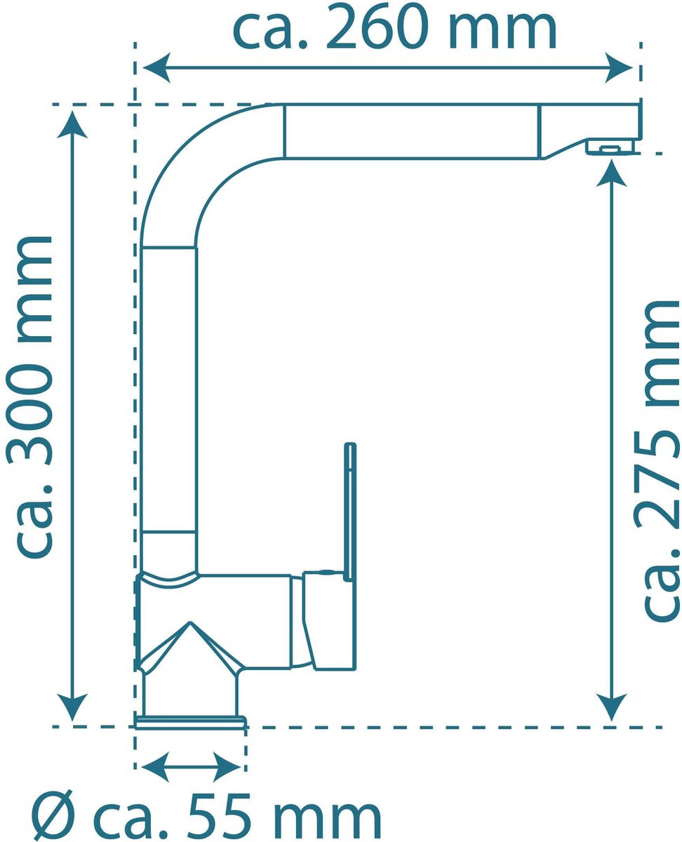 Schütte Sanifun keukenmengkraan Rio Chroom. - Rood